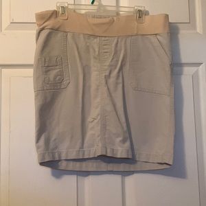 Mini white jean skirt